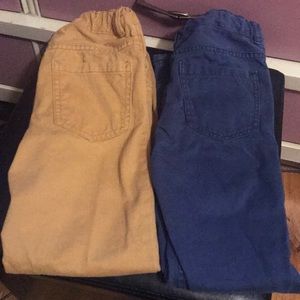 2 pairs of boys H&M pants. Navy and yellow.